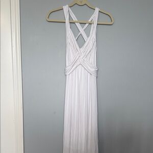 Motherhood Maternity White Crisscross Back Maxi Dress